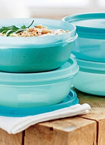  Beden mavi Renk Tupperware 4'lü Şeker Saklama Kapları 4x300 ml 