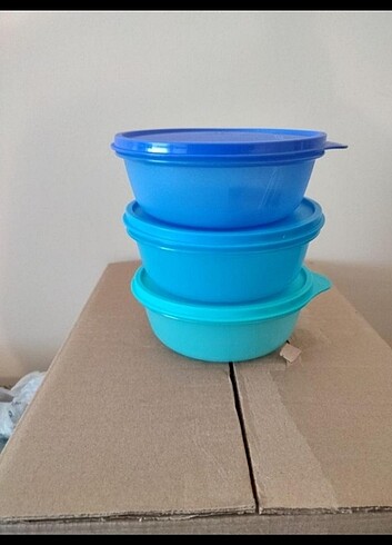  Beden Tupperware 3'lü Şeker Kaplar 3x600 ml.