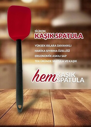 Beden Cheffin Vms Anka Silikon Kaşık Spatula Kırmızı