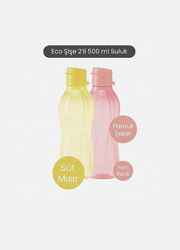Tupperware 2'li Eko Su Şişesi 2x500 ml.