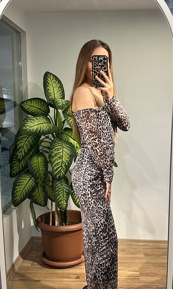 s Beden çeşitli Renk Leopar elbise ????