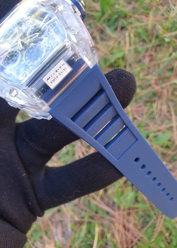 Beden mavi Renk Richard Mille Şeffaf Kasa Mavi Erkek Saat
