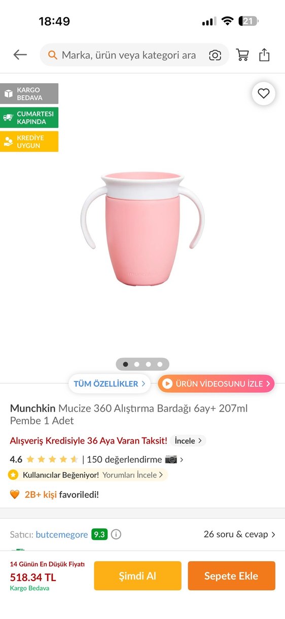 Mucize 360 alıştırma bardağı - Görsel 5