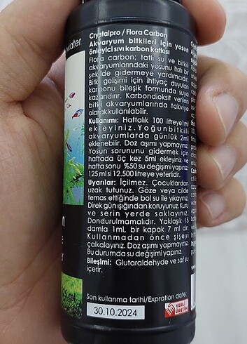  Beden Crystalpro Flora Carbon Akvaryum Yosun Giderici 125 Ml