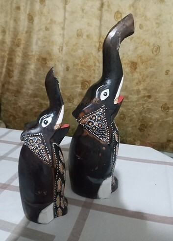  Beden Ahşap Fil biblo