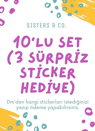 10'lu Sticker Seti (3 Sticker Hediye)