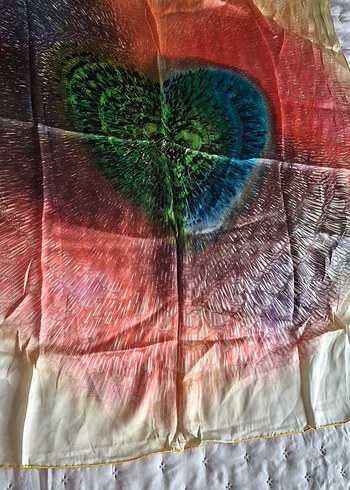 Parlak Çok Renkli Bohem Tarz İpek Kadın Fular - Görsel 2