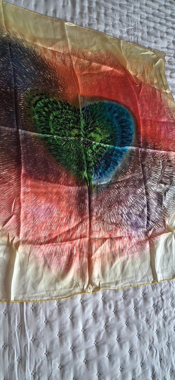 Parlak Çok Renkli Bohem Tarz İpek Kadın Fular - Görsel 2