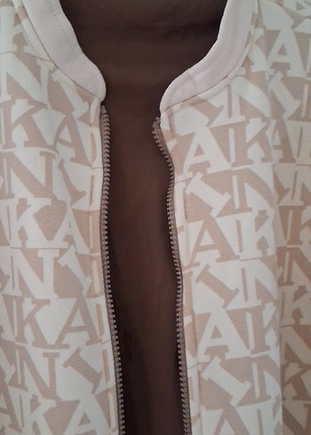 Bej Baskılı Midi Hamile Ceket - Görsel 2