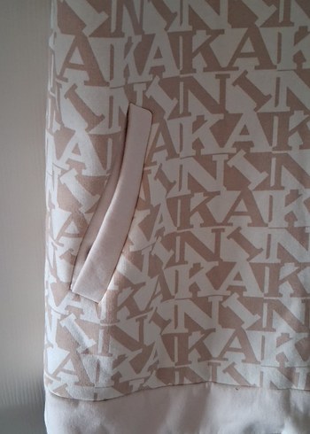 Bej Baskılı Midi Hamile Ceket - Görsel 3