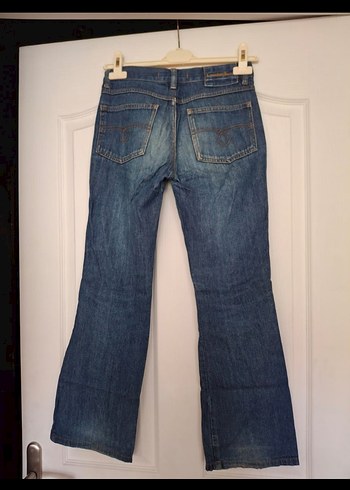 Kadın Mavi Denim Normal Kesim Kot Pantolon - Görsel 3