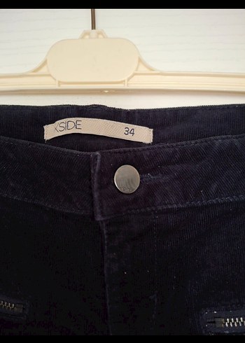 Kızlar için Lacivert Fermuarlı Kot Pantolon - Görsel 3