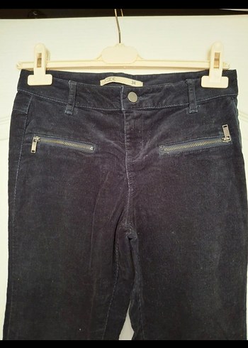 Kızlar için Lacivert Fermuarlı Kot Pantolon - Görsel 2