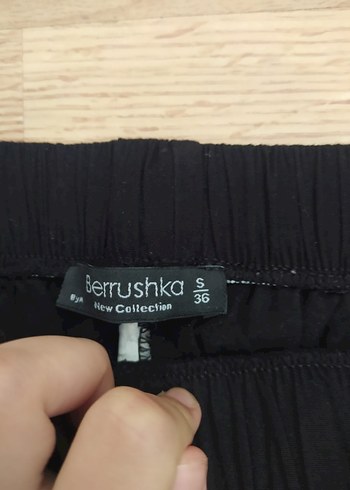 s Beden Siyah Kadın Salaş pamuklu Kumaş Pantolon