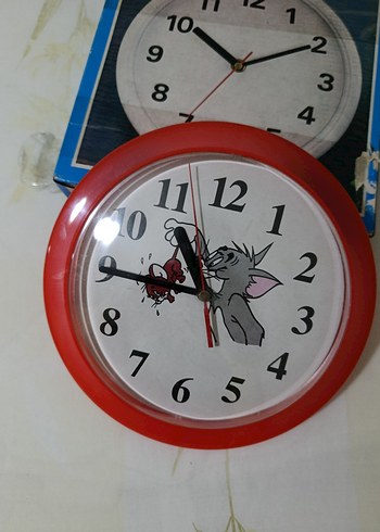 Kırmızı Tom ve Jerry Temalı Duvar Saati - Görsel 3