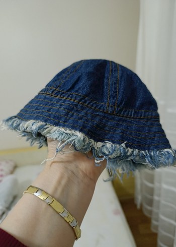 Püsküllü Lacivert Denim  çocuk Şapka - Görsel 4