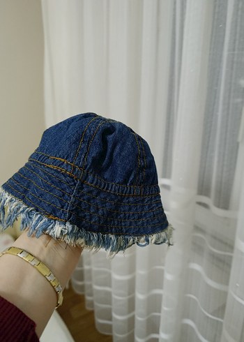 Püsküllü Lacivert Denim  çocuk Şapka - Görsel 3