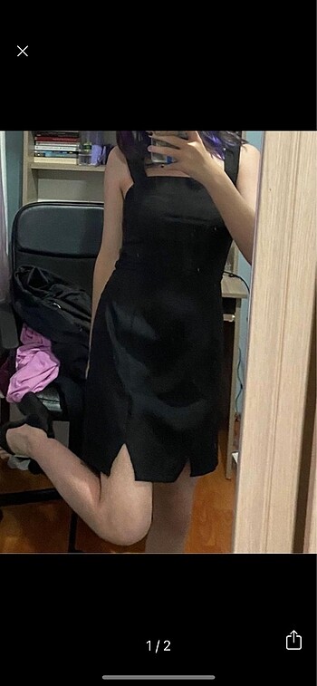 siyah askılı elbise