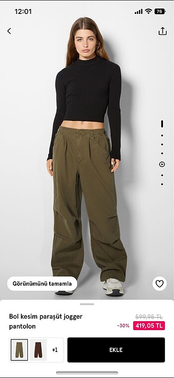 pull and bear haki kargo pantolon