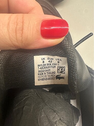 42 Beden Erkek lacoste ayakkabı