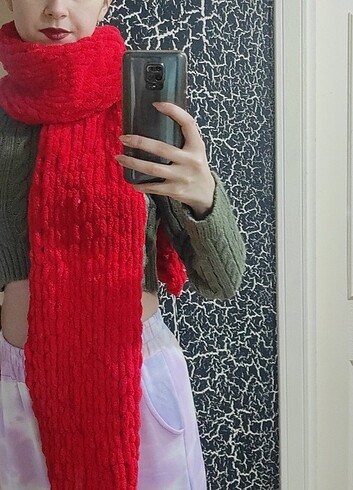 Beden kırmızı Renk Kırmızı puffy atkı