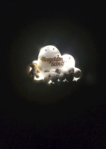 Gri Bulut ve Tüylü Bebek Odası Duvar Süsü - Görsel 2