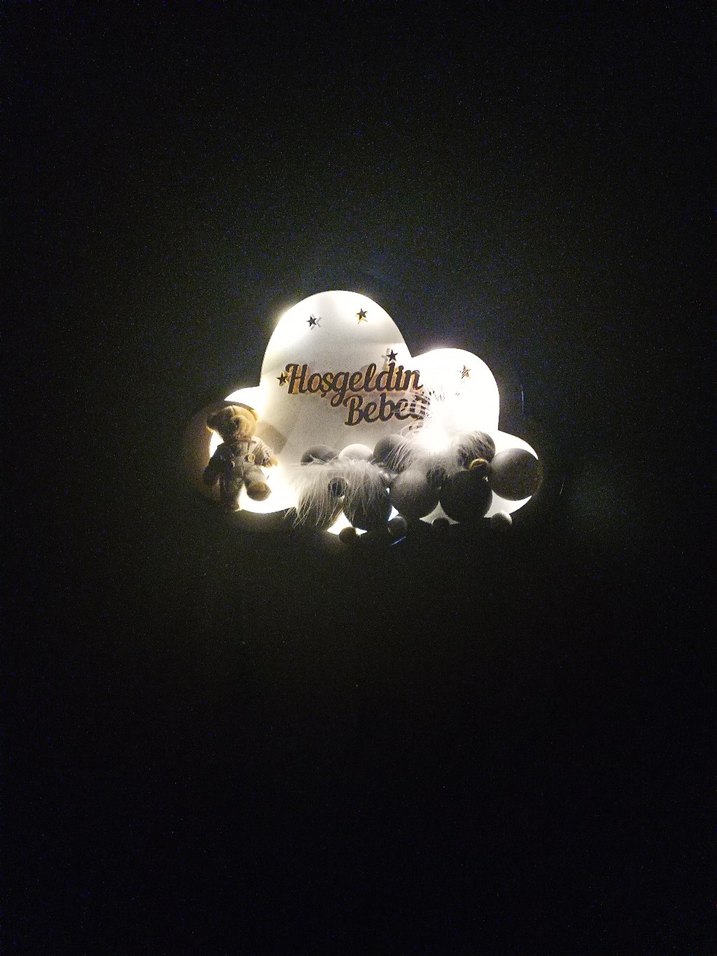 Gri Bulut ve Tüylü Bebek Odası Duvar Süsü - Görsel 2