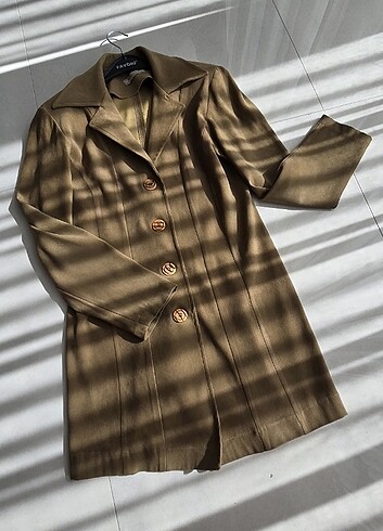 s Beden camel Renk Nubuk blazer tarz ceket 