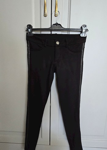 H&M Siyah Fermuarlı Kadın Skinny Pantolon