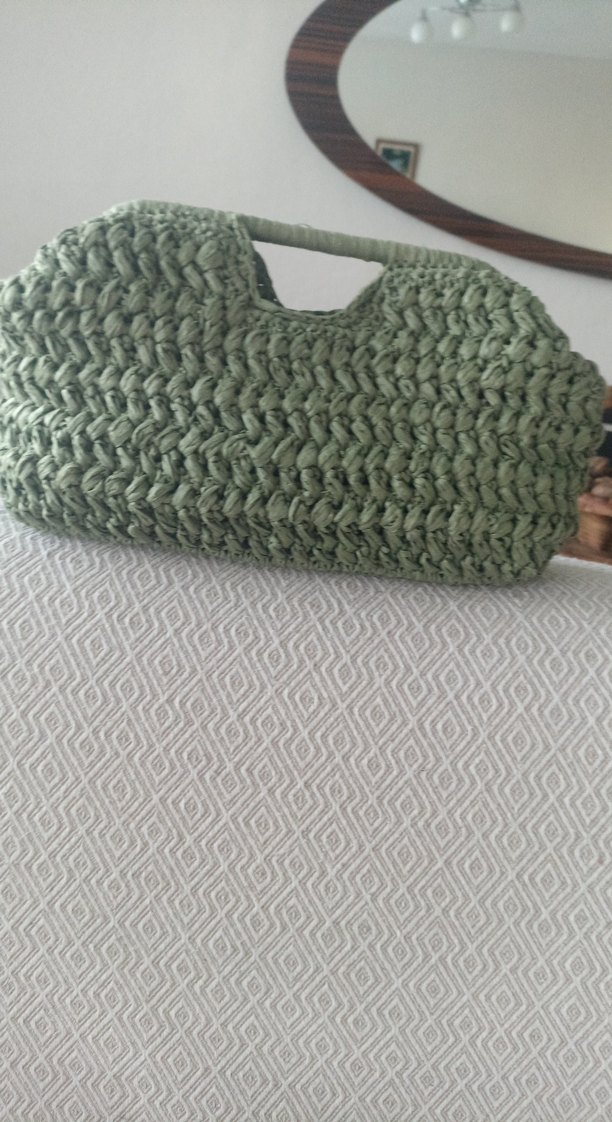 kağıt ip Yeşil  Çanta - Görsel 4