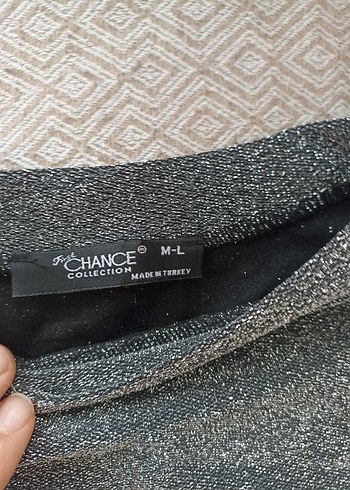 simli Gri Kadın Triko Kazak, Uzun Kollu, Rahat Kesim - Görsel 2