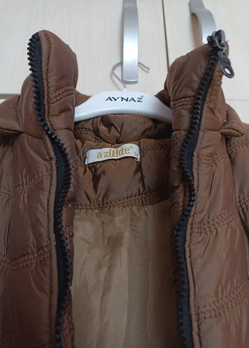 Kahverengi Uzun Fermuarlı Kadın Yelek - Görsel 5