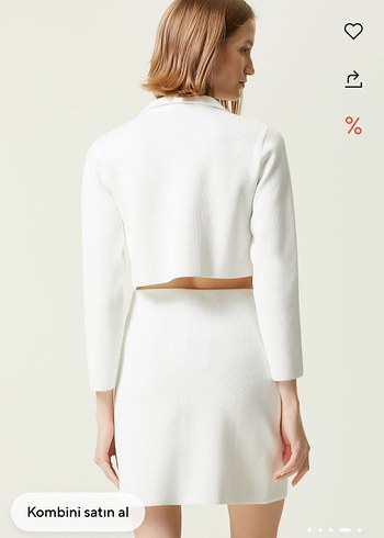 Network kısa Düğmeli Beyaz Mini Ceket - Görsel 8