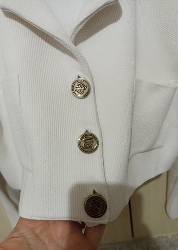 Network kısa Düğmeli Beyaz Mini Ceket - Görsel 6