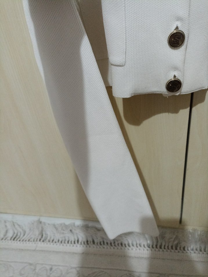 Network kısa Düğmeli Beyaz Mini Ceket - Görsel 5