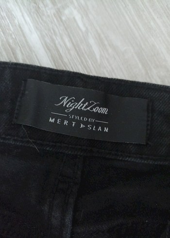 Siyah Payetli pullu uzun Boy Salaş Kadın Jean - Görsel 3