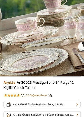 Ayyıldız 84 parça yemek tk