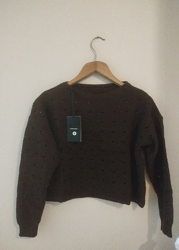 Kahverengi Örgü Kadın Triko - Görsel 2