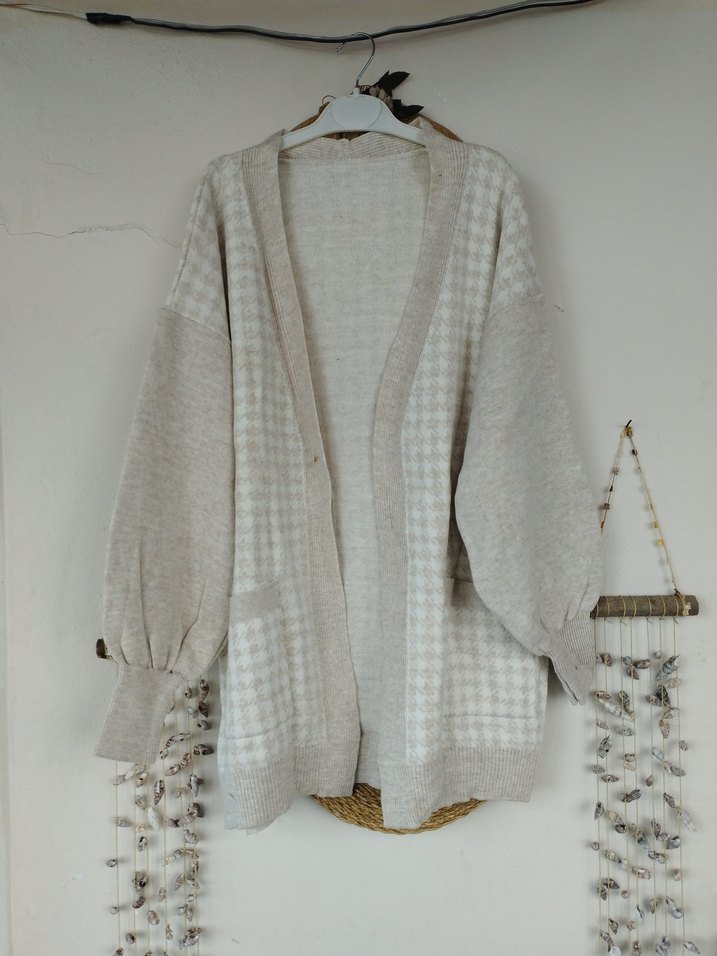 Bohem Uzun Kollu Örgü Hırka - Görsel 3