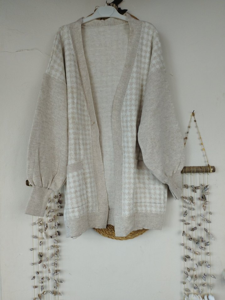 Bohem Uzun Kollu Örgü Hırka - Görsel 2