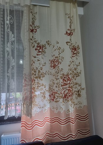 Bej Çiçek Desenli Perde - Görsel 3