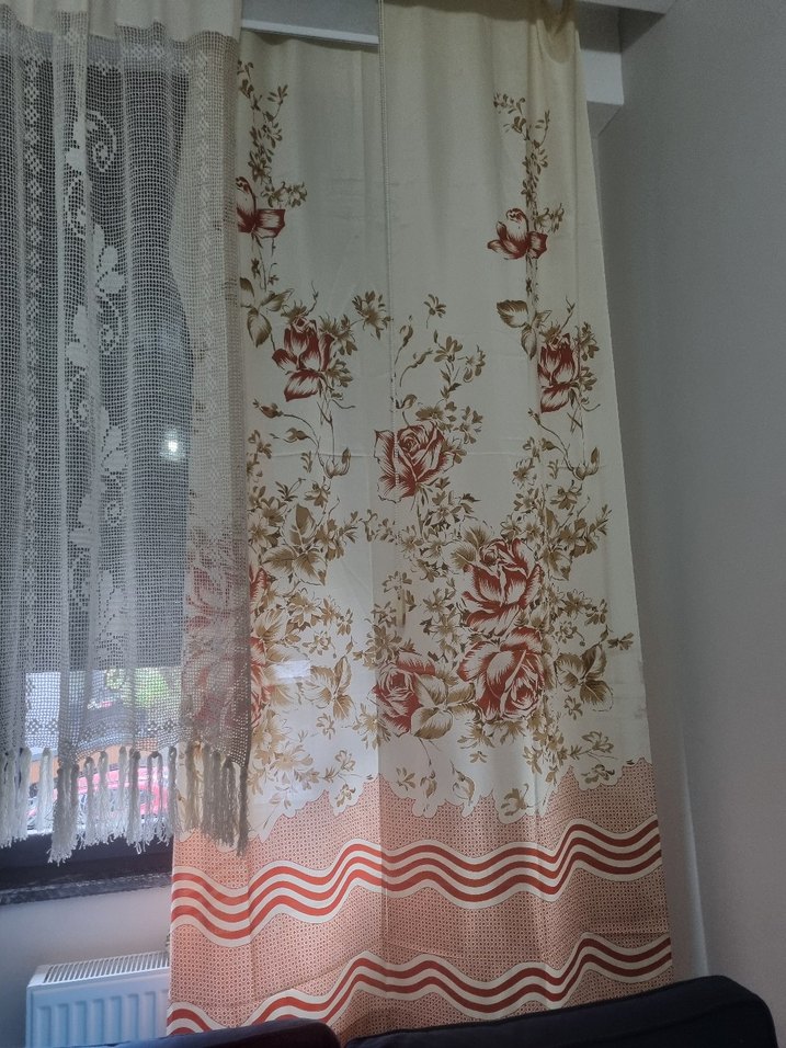 Bej Çiçek Desenli Perde - Görsel 3