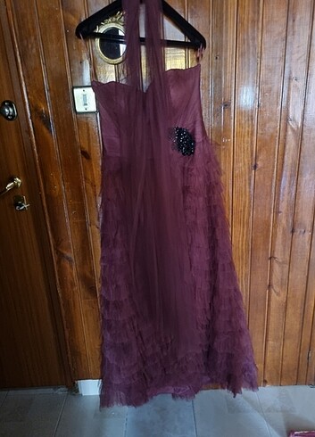 42 Beden bordo Renk Pronovias gece elbisesi