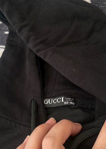 Gucci Siyah Kapüşonlu Nakışlı Erkek Eşofman Takımı