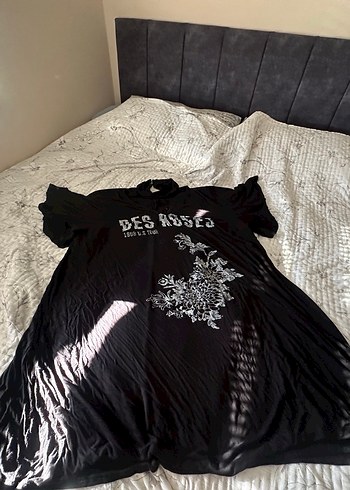 Geniş Kesim Siyah Gotik büyük beden elbise