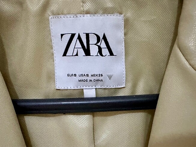 Zara ZARA Krem Deri Ceket