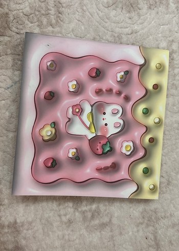3D Kabartmalı Pembe Çiçekli Sanat Kitabı