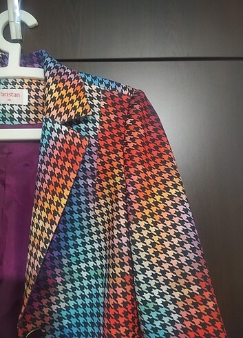 38 Beden RENGARENK BLAZER CEKET