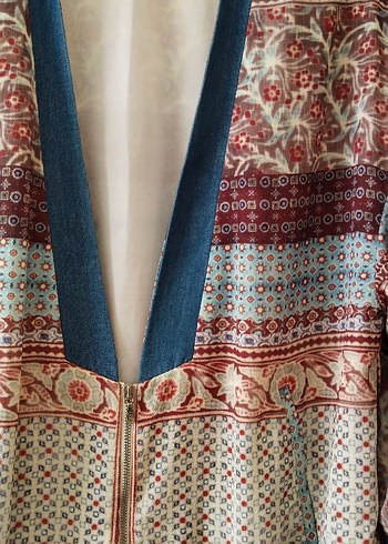 Zara Bohem Desenli V Yakalı ceket