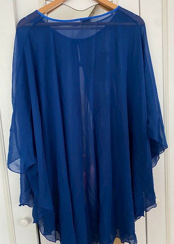 Mavi Nakışlı Uzun Bohem Kadın Sabahlık - Görsel 6